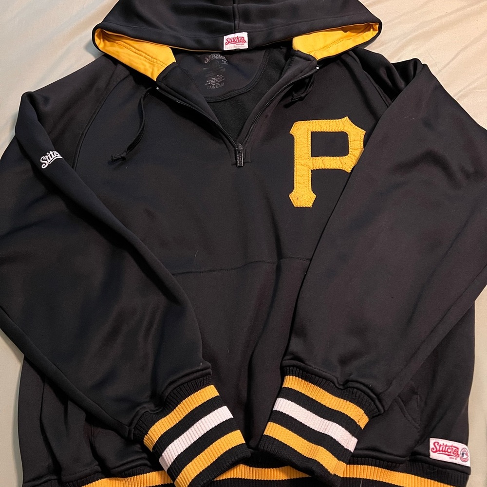 Stitches Black and Yellow Pirates 3/4 Zip Hoodie